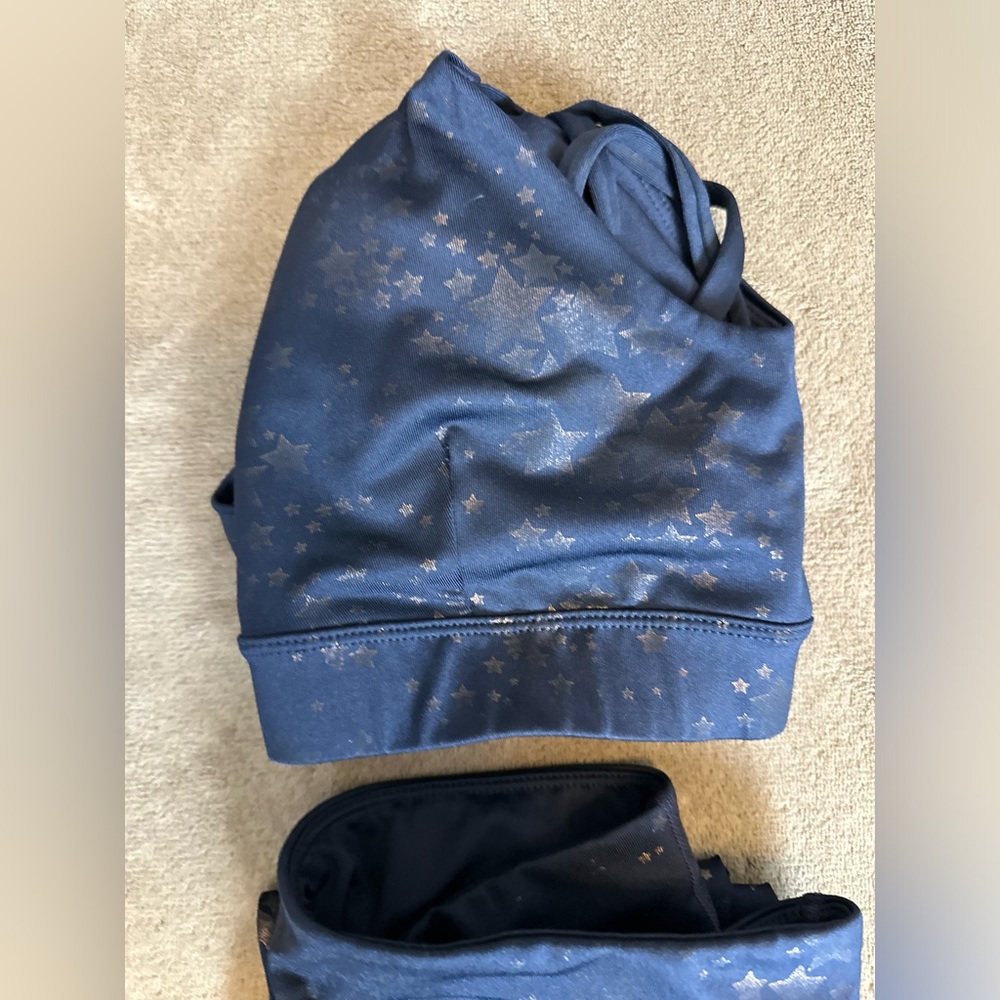 JoyLab Star Print Navy Sports Bra & Leggings Set Size M Preowned Workout Active - Picture 11 of 12